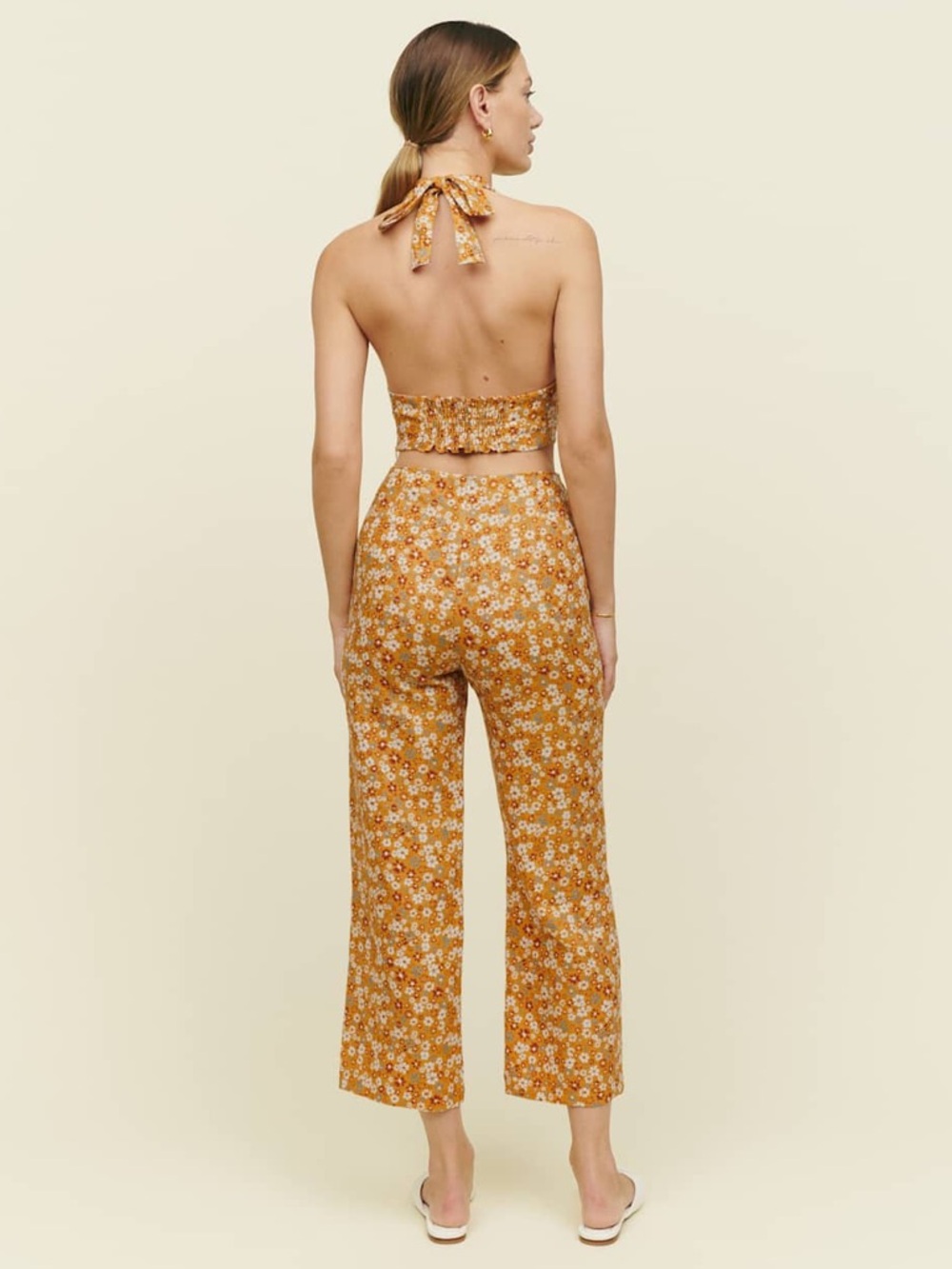 Reformation Ronan Linen Two Piece Pant Set Size 2 - Picture 2 of 16